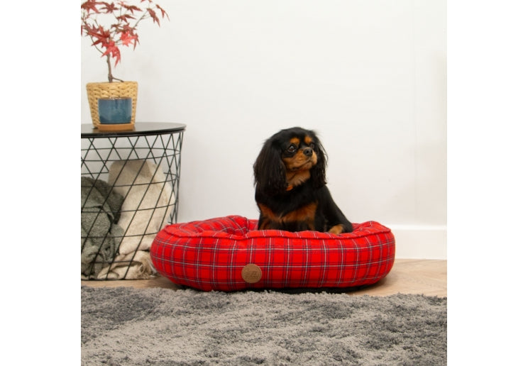 Ancol Red Tartan Donut Bed 70cm