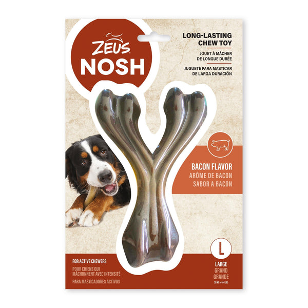 Zeus Nosh Strong Chew Bone Bacon Flavour Wishbone