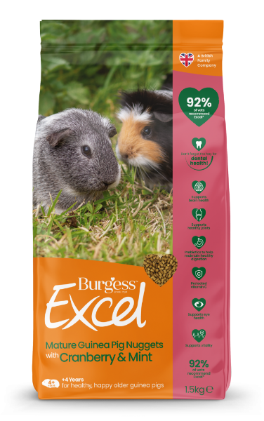 Burgess Excel Mature Guinea Pig Nuggets With Cranberry & Mint 1.5Kg
