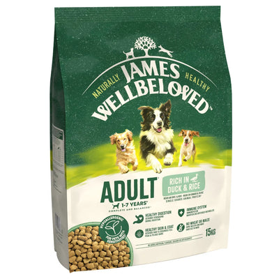 JAMES WELLBELOVED Duck & Rice Kibble Adult 15kg