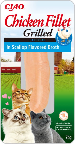 Churu Grilled Chicken In Scallop Flavoured Broth Cat Treat 25g