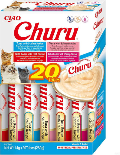 Churu Box Tuna Seafood Variety Cat Treats 20x14g