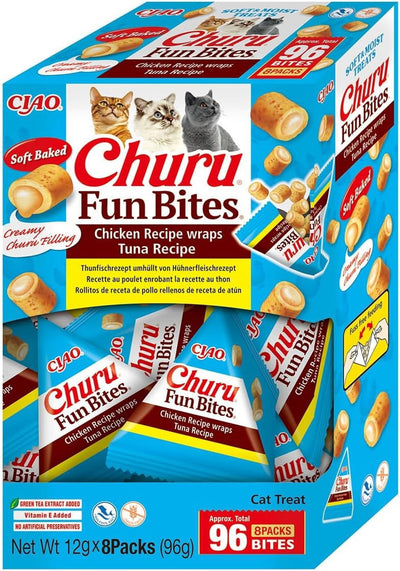 Churu Fun Bites Wraps Tuna Recipe Cat Treats 8x12g