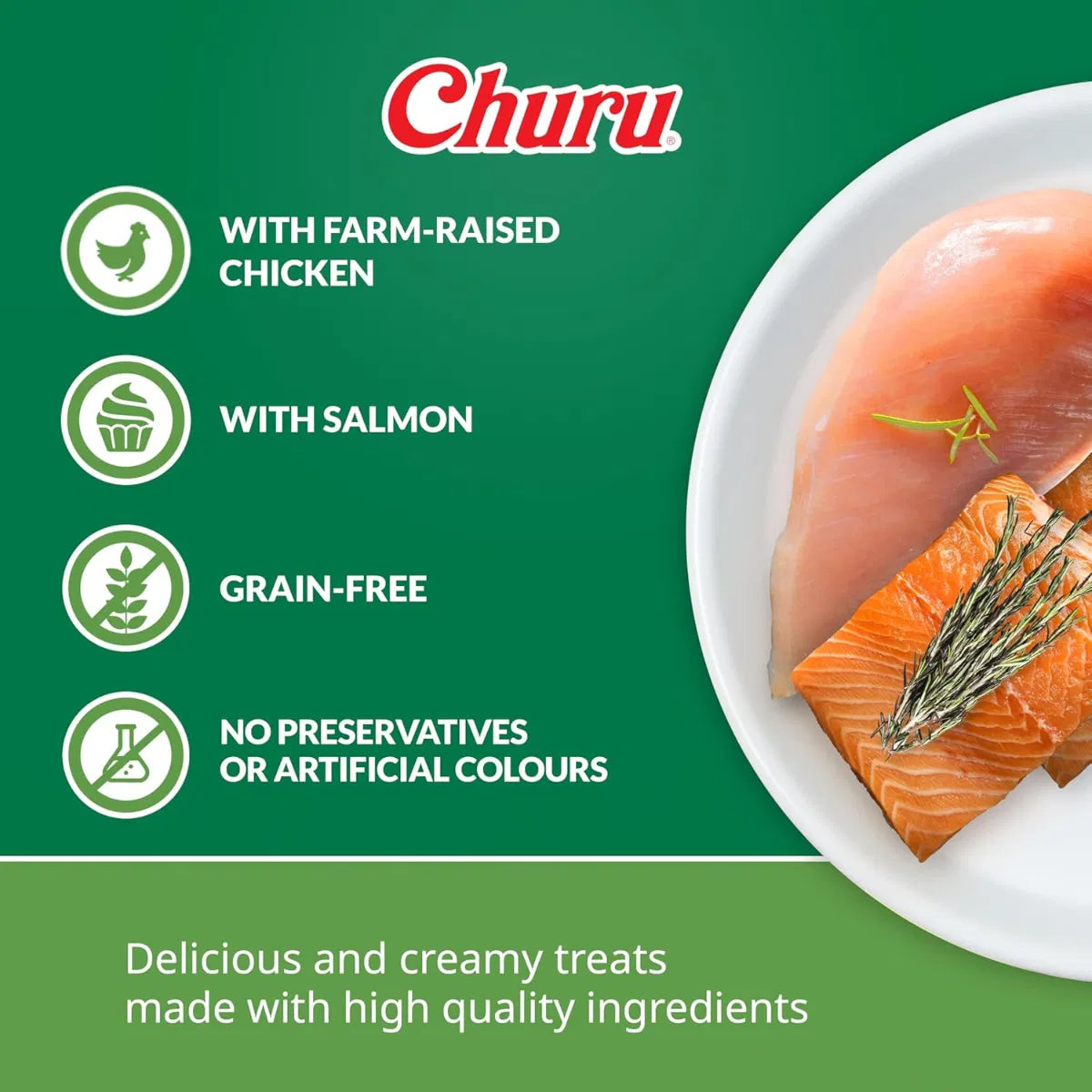 Churu Chicken with Salmon Recipe Dog Treats 8x20g