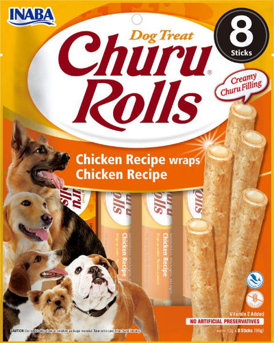 Churu Rolls Wraps Chicken Recipe Dog Treats 8x12g