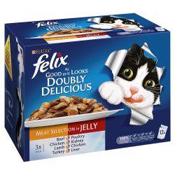 Felix As Good As It Looks Pouch Doubly Delicious Meat Selection in Jelly Multipack 100g - Ormskirk Pets