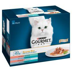 Gourmet Perle Seaside Duo (Ocean Fish & Tuna, Salmon & White Fish, Salmon & Saithe 85g - Ormskirk Pets