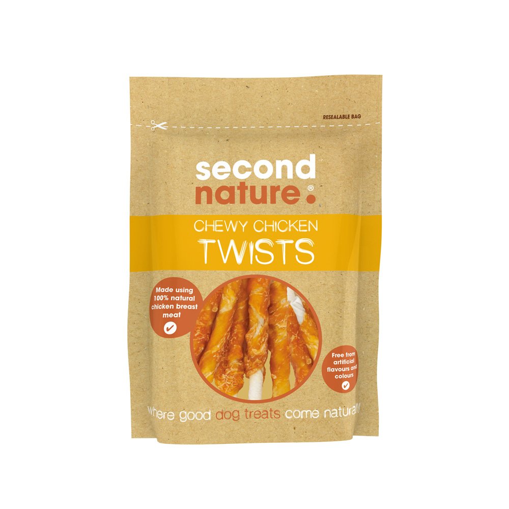 Second Nature Dog Treat Chewy Chicken Twists 85g