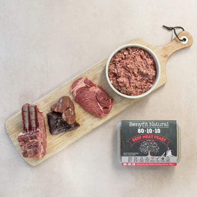 Benyfit Natural 80.10.10 Beef Meat Feast, 500g (Raw Frozen)