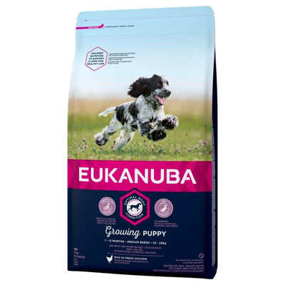 EUKANUBA Growing Puppy Medium Breed rich in fresh chicken 12kg 12kg - Ormskirk Pets