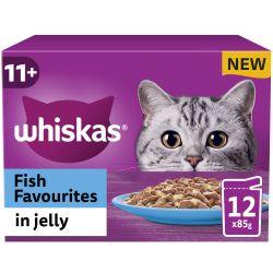 Whiskas 11+ Fish Favourites Senior Wet Cat Food Pouches In Jelly 12Pk 85G - Ormskirk Pets