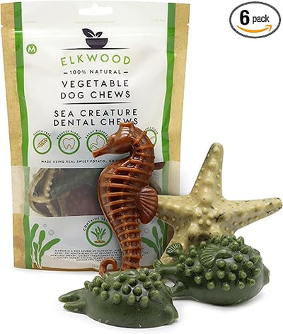 Elkwood 100% Natural Vegetable Sea Creatures + Seaweed Medium 6PK 160g