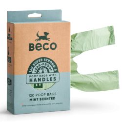 Beco Poop Bags with Handles Mint Scented 120s