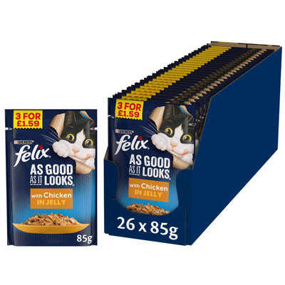 Felix Pouches As Good As It Looks Chicken In Jelly 26x85G