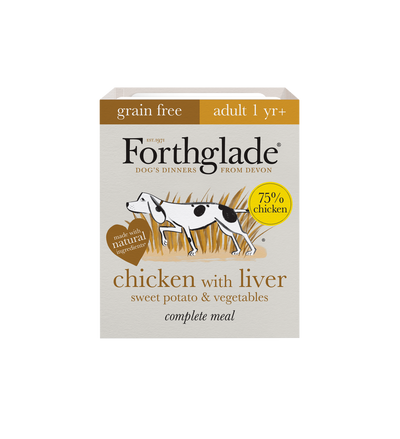 Forthglade Complete Grain Free Adult Chicken, Liver, Sweet Potatoes & Vegetables 395g x 18