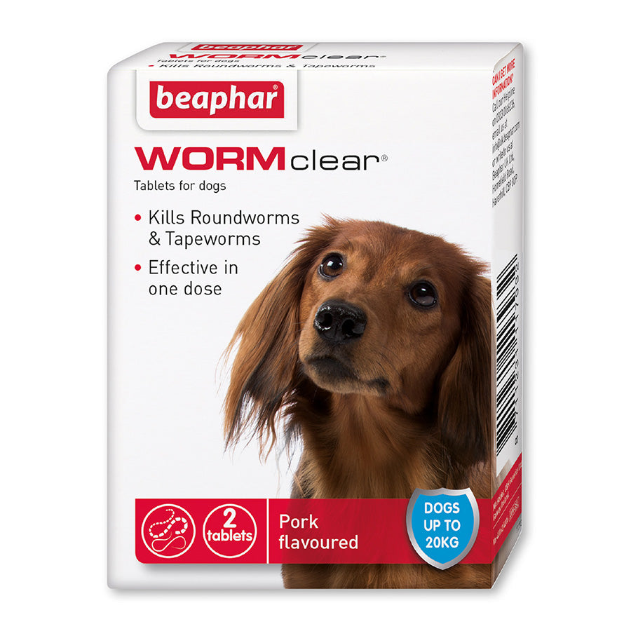 WORMclear Dog Up To 20kg 2tabs