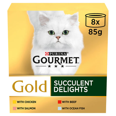 GOURMET Gold Succulent Delights Wet Cat Food 8x85g