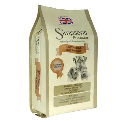 Simpsons Dog Sensitive Duck & Potato 12kg - Ormskirk Pets
