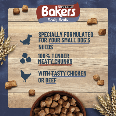 Bakers Meaty Meals Small Dog Food Chicken 1Kg - Ormskirk Pets