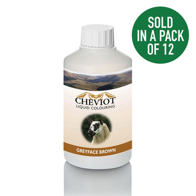 CHEVIOT SHEEP COLOURING LIQUID GREYFACE BROWN 500 ML X 12 PACK
