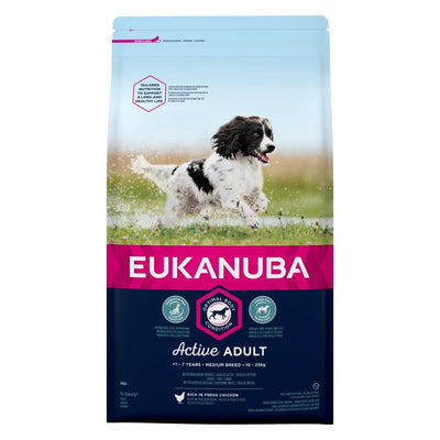 EUKANUBA Active Adult Medium Breed rich in fresh chicken 12kg