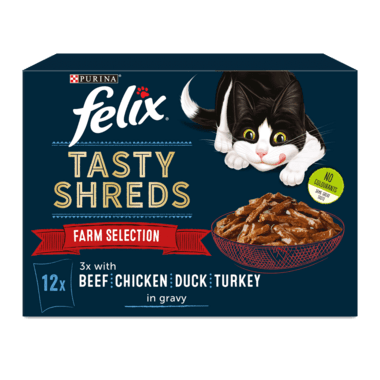 Felix Tasty Shreds Farm Selection 12X80G - Ormskirk Pets