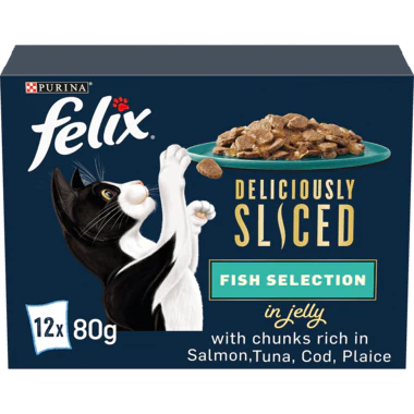 Felix Deliciously Sliced Adult Wet Cat Food Ocean Selection 12x80g - Ormskirk Pets