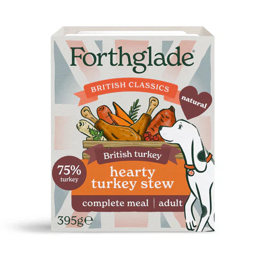 FORTHGLADE ADULT DOG BRITISH CLASSICS COMPLETE GRAIN
FREE HEARTY TURKEY STEW 18X395G