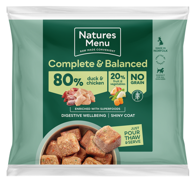 Natures Menu 80/20 Complete and Balanced Duck and Chicken Raw Nuggets 1kg