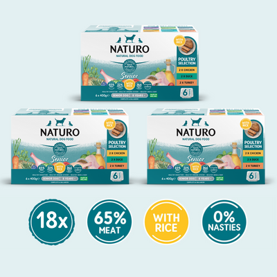 Naturo Senior Dog with Rice Variety Trays 18 x 400g
