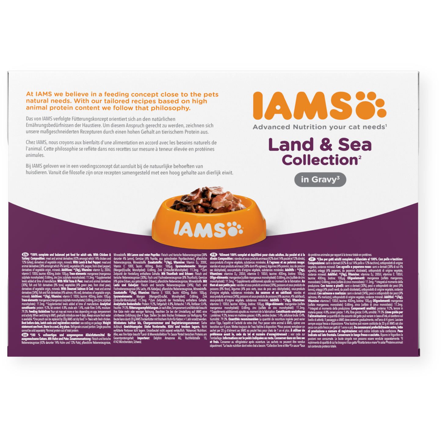 Iams 1+ Adult Cat Delights Land & Sea Collection In Gravy 8 X 85G