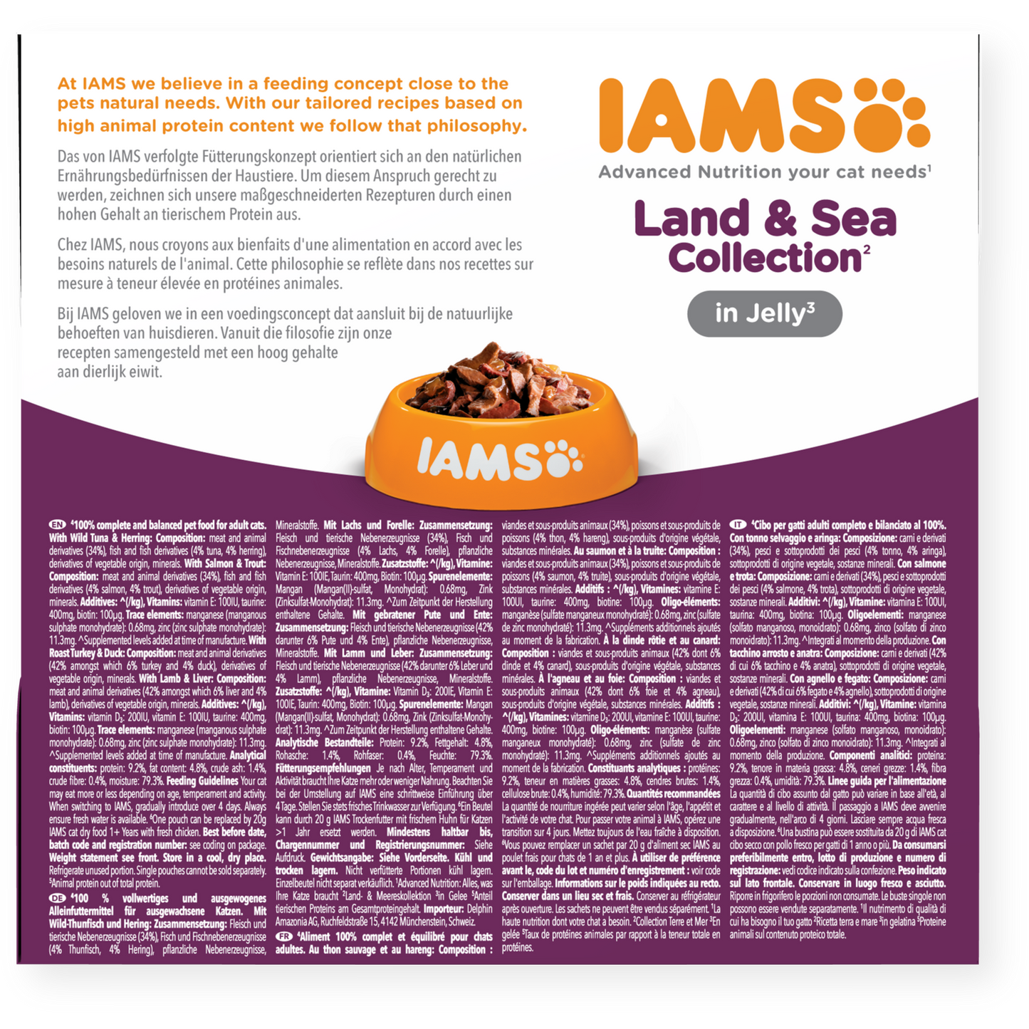 Iams 1+ Adult Cat Land & Sea Collection In Jelly 8 X 85G