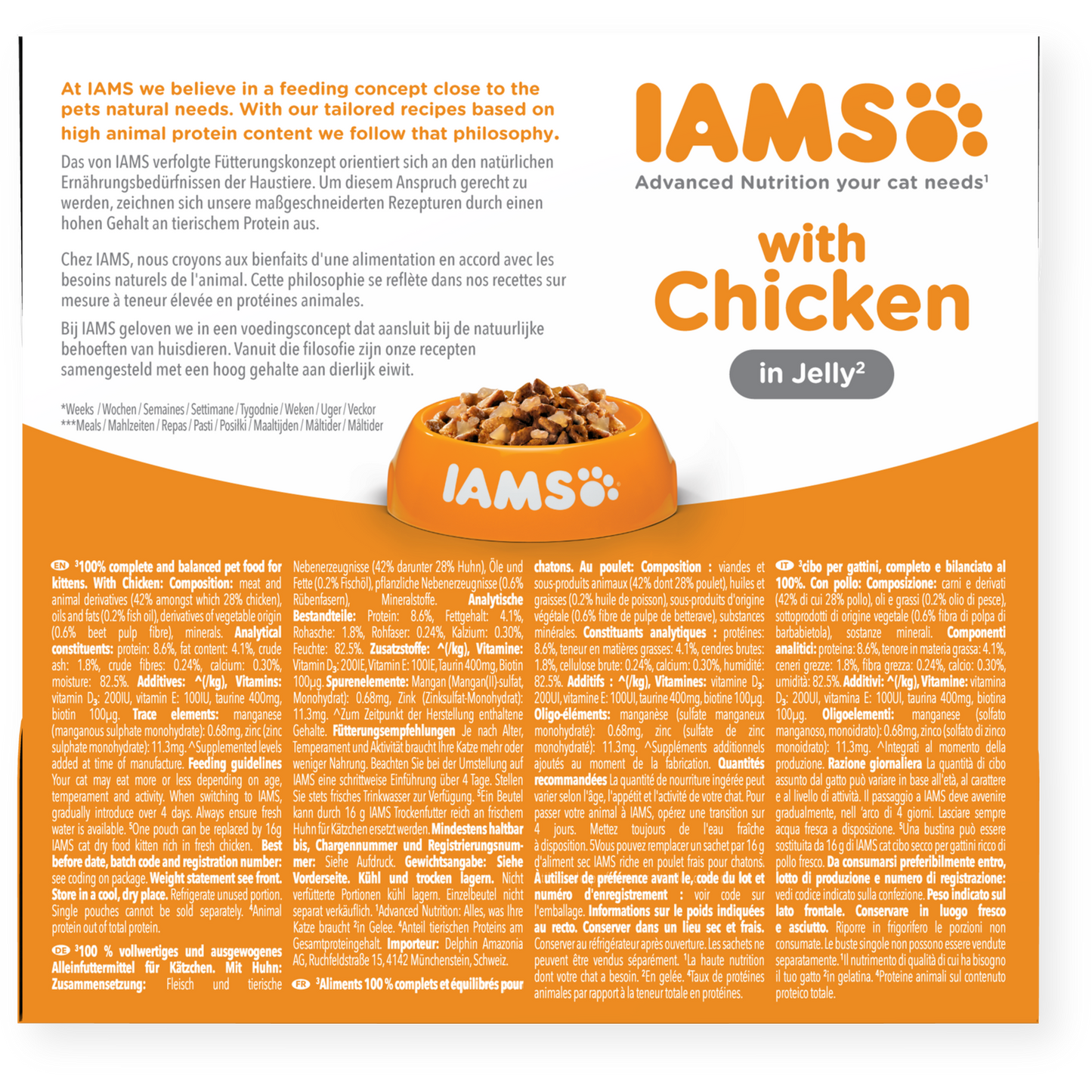 Iams 1-12 Months Kitten Chicken In Jelly 8 X 85G