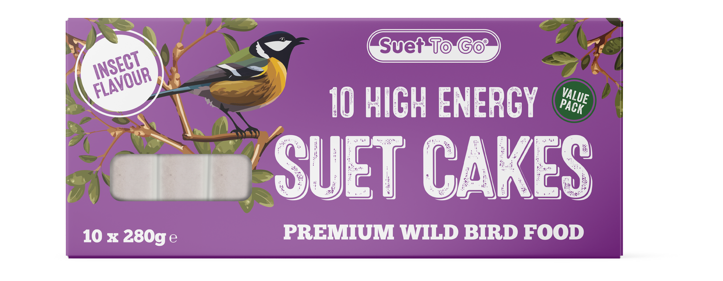 Suet To Go Insect Blocks Suet Cake Plastic Free 280g x 10 VALUE PACK