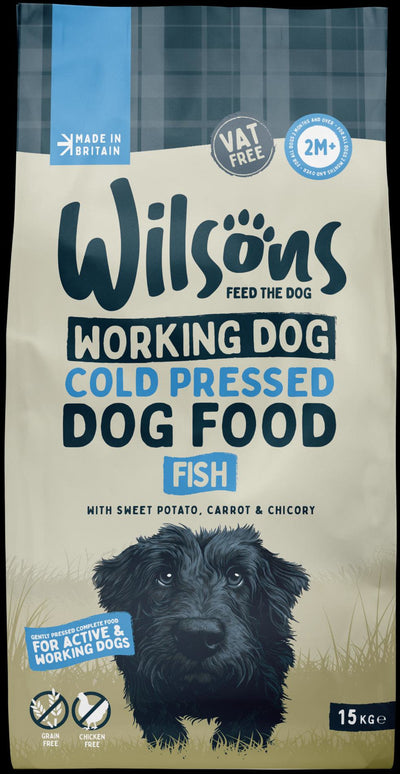 Wilsons Working Dog Fish Dry 15kg Cold Pressed Dog Food
