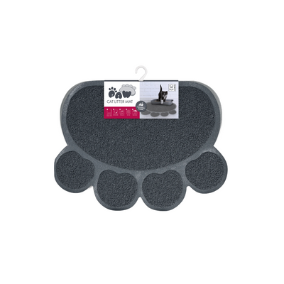 M-PETS Paw Cat Litter Mat Grey