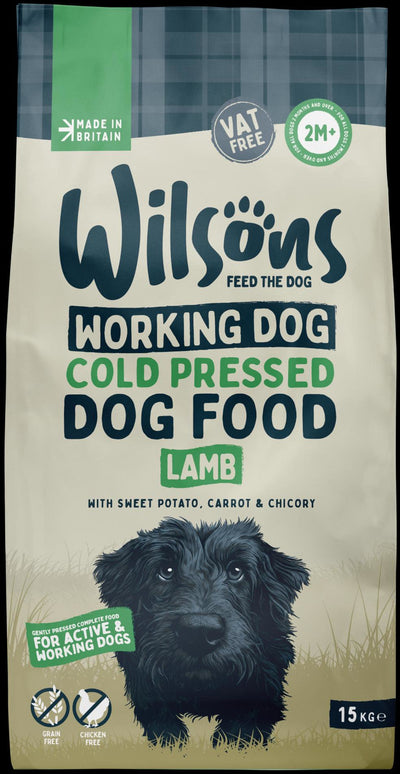Wilsons Working Dog Lamb Dry 15kg Cold Pressed Dog Food