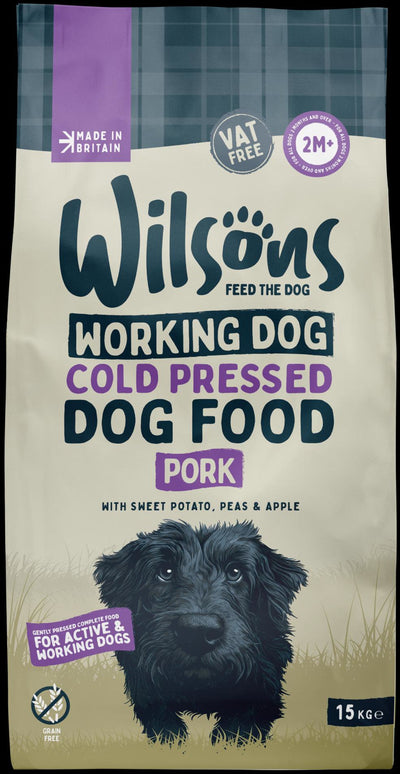 Wilsons Working Dog Pork Dry 15kg Cold Pressed Dog Food