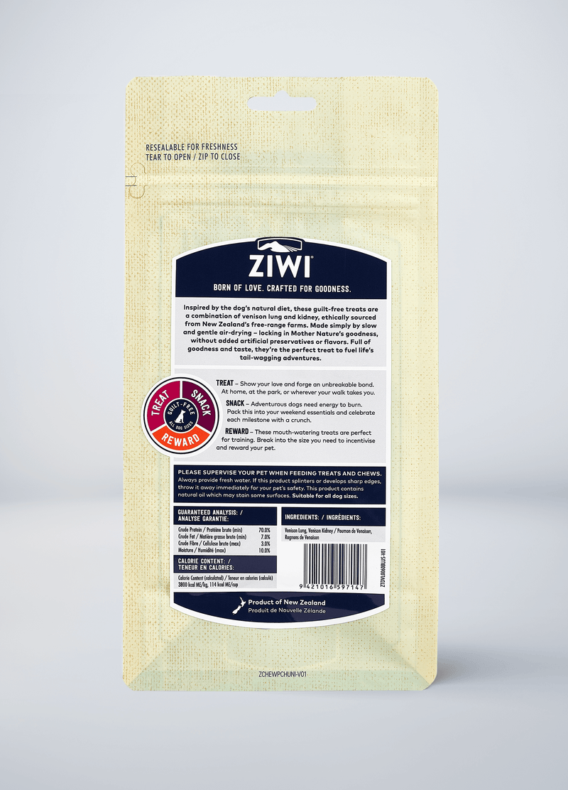 Ziwipeak Dog Treats Venison Lung & Kidney 60g