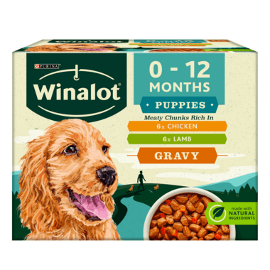 Winalot Perfect Portions Puppy Mixed Variety Chunks In Gravy (Chicken & Peas / Lamb & Carrot) 12X100G - Ormskirk Pets