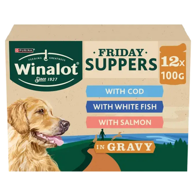 Winalot Adult Mixed White Fish in Gravy 12x100g