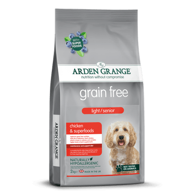 Arden Grange Senior Sensitive Dog Light Grain free Chicken Superfoods, 2KG - Ormskirk Pets