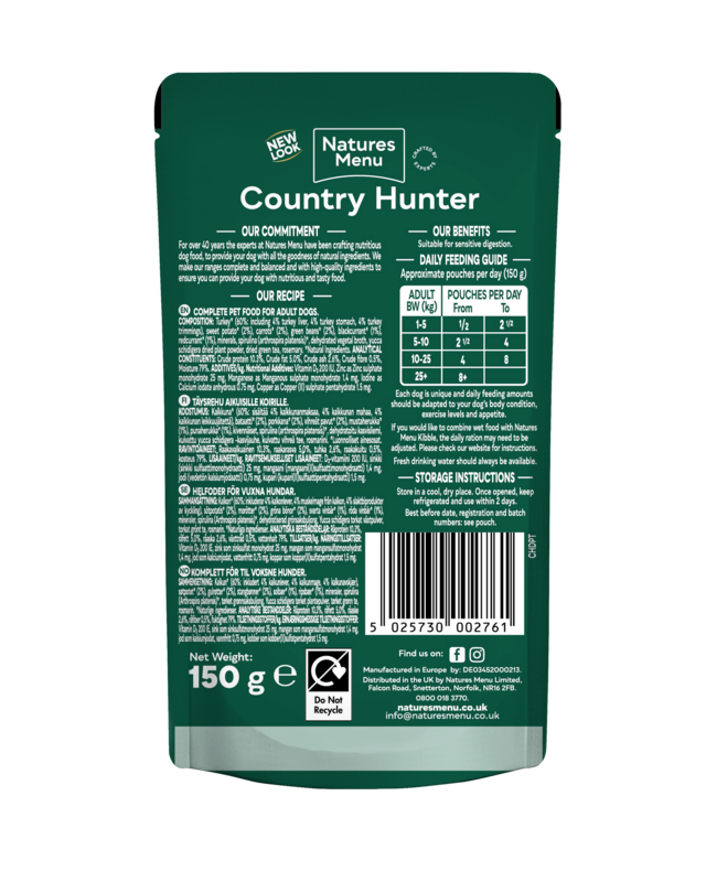 Natures Menu Country Hunter Farm Reared Turkey with Superfoods 6 x 150g