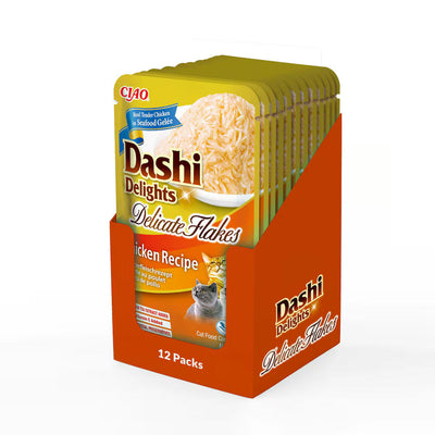 Dashi Delights Delicate Flakes Chicken Recipe Cat Wet Pouches 40gx12