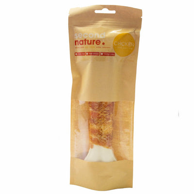 Second Nature Dog Treats 8.5in Whitehide Pressed Bone Wrapped in Chicken 1pk