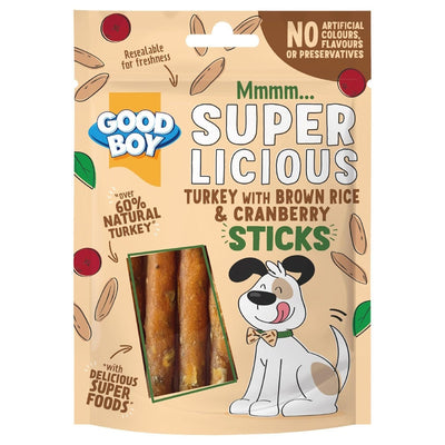Good Boy Superlicious - Turkey with Brown Rice & Cranberry Sticks 70G