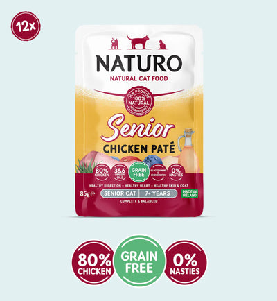 Naturo Cat Senior Chicken Paté Pouch 85g x 12