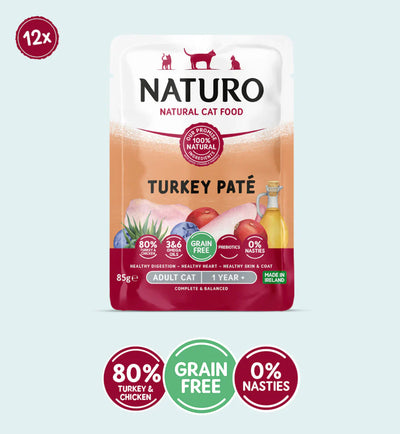 Naturo Cat Turkey Paté Pouch 85g x 12