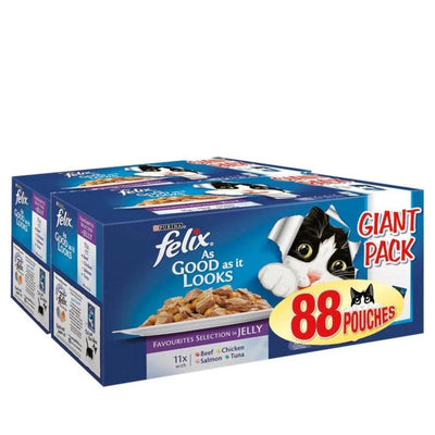 Felix Pouch As Good As It Looks Favourites Selection In Jelly 88 Pack 100g - Ormskirk Pets