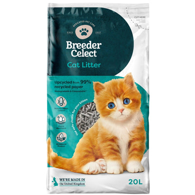 Breeder Celect Paper Pellet Cat Litter 20 Litre 20l - Ormskirk Pets